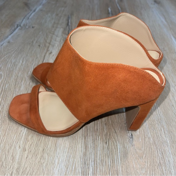 42 GOLD Women's 42 Gold Suede Linx Slide Rectangular Heel Orange 10M - Picture 5 of 15